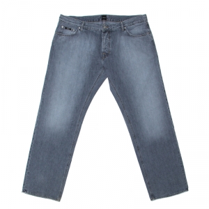 Boss By Hugo Boss Grey Cotton Medium Wash Denim Scout1 Jeans 4XL