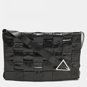 مملوكة مسبقًا حقيبة كاسيت كتف بوتيغا فينيتا جلد انتريشياتو ماكسي أسود