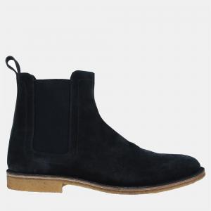 Bottega Veneta Navy Blue Suede Ankle Boots 44
