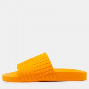 Bottega Veneta Orange Rubber Slides Size 43