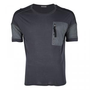 Bottega Veneta Grey Jersey Zip Detail T-Shirt L