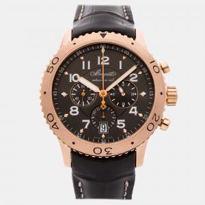 مملوكة مسبقًا Breguet Transaltantique Type XX 3810BR/92/9ZU Brown 18K Rose Gold Automatic Men Wristwatch 42mm