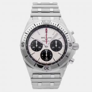 Pre Owned Breitling Chronomat AB0134101G1A1 Silver Stainless Steel Automatic Men's Watches 42mm