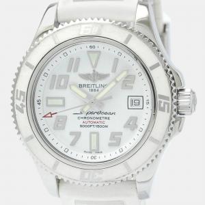 Breitling White Stainless Steel Superocean A17364 Automatic Men's Wristwatch 42 mm