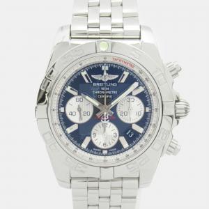 Breitling Black Stainless Steel Chronomat AB0110 Automatic Chronograph Men's Wristwatch 43.5 mm