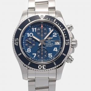 Breitling Blue Stainless Steel Superocean A13311 Automatic Men's Wristwatch 42 mm