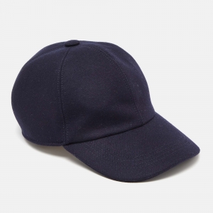 Brunello Cucinelli Navy Blue Wool Cap L