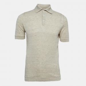 Brunello Cucinelli Beige Knit Polo Tshirt S