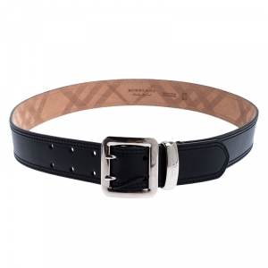 Burberry Black Leather Morgan Belt 90CM