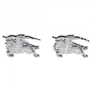 Burberry Equestrian Knight Silver Tone Cufflinks