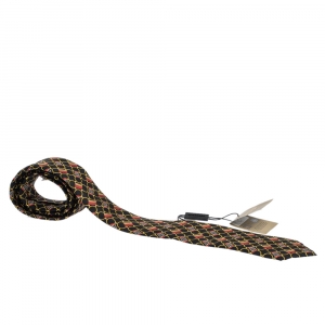 Pre Owned Burberry Black Archive Scarf Print Silk Slim Tie
