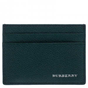Burberry Green Leather Card Holder