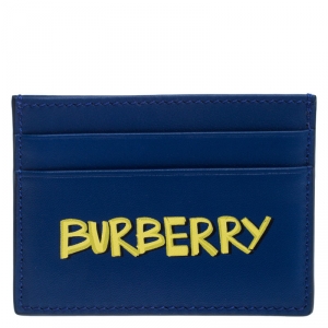 Burberry Blue Leather Sandon Card Holder