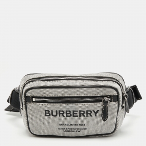 Burberry Grey Canvas and Leather West Belt Bag