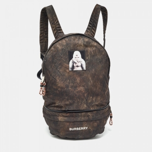 Burberry Black/Brown Nylon Convertible Backpack