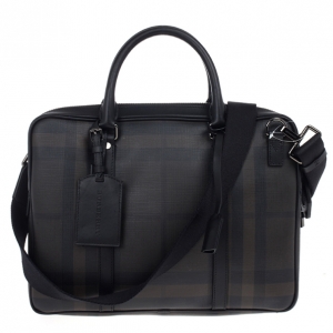 Burberry Smoked Check Newburg Briefcase