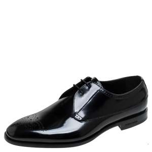 Burberry Black Leather Cranbrook Derby Size 41