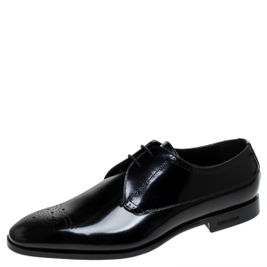 Burberry Black Leather Cranbrook Lace Up Derby Size 42