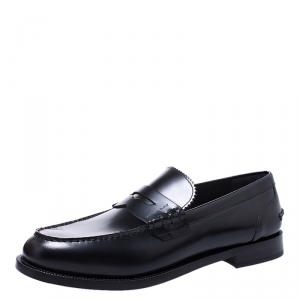 Burberry Black Leather Bedmont Penny Loafers Size 45.5