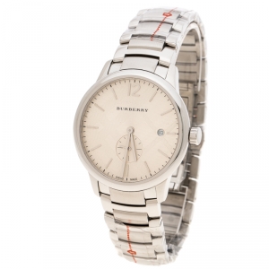 Burberry Silver Beige Stainless Steel Classic BU10004 Men's Wristwatch 40 mm