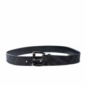 Burberry Black Beat Check PVC Belt 100cm