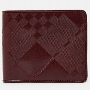 Burberry Red Leather Bifold Wallet