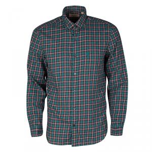 Burberry London Multicolor Checked Cotton Long Sleeve Button Down Shirt M