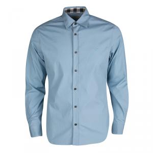 Burberry Brit Pale Blue Cotton Long Sleeve Button Front Shirt M