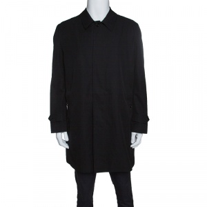 Burberry London Black Gabardine Car Coat 3XL