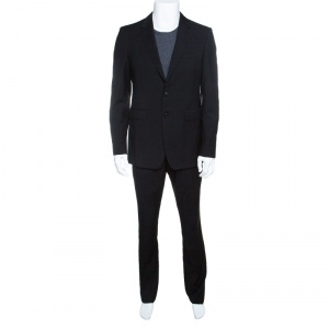 Burberry London Black Wool Tailored Suit L