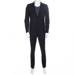 Burberry London Navy Blue Wool Tailored Suit M