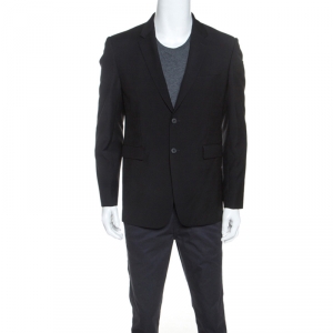 Burberry Black Wool Two Buttoned Blazer L