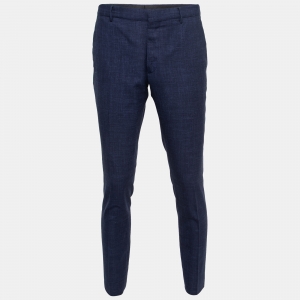Burberry Blue Wool Blend Trousers S