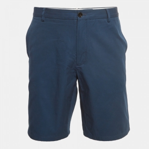 Burberry Blue Cotton Buttoned Chino Short XL