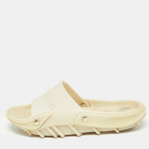 Burberry Cream Rubber Flat Slide Size 40