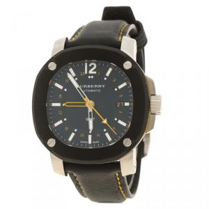 Burberry Black Stainless Steel The Britain GMT BBY1350 Men's Wristwatch 40 mm