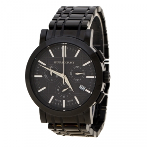 Burberry Black PVD coated Stainless Steel Heritage BU1373 Men's Wristwatch 40 mm