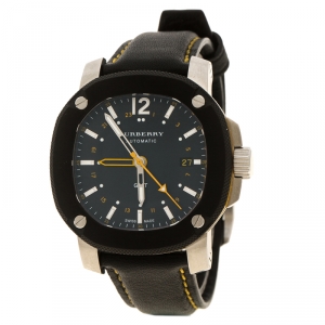 Burberry Black Stainless Steel The Britain GMT BBY1350 Men's Wristwatch 40 mm