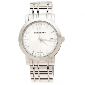 Burberry Silver Stainless Steel Heritage BU1350 Men's Wristwatch 38 mm