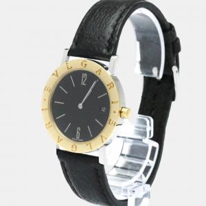 Bvlgari Black 18k Yellow Gold Stainless Steel Bvlgari Bvlgari BB33SGLD Quartz Men's Wristwatch 33 mm