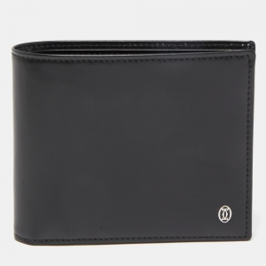 Cartier Black Leather Logo Bifold Wallet