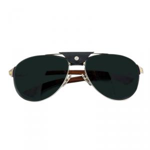 Cartier Silver Santos De Cartier Aviators