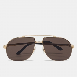 Pre Owned Cartier Black/Gold CT0353S Aviator Sunglasses