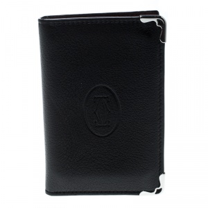 مملوكة مسبقًا Cartier Black Leather Must De Cartier Card Holder