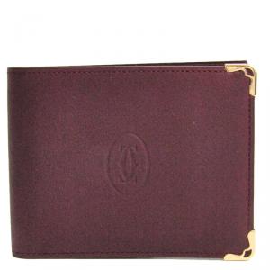 مملوكة مسبقًا Cartier Bordeaux Leather Must Bifold Wallet 