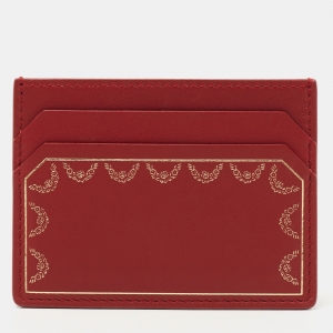 Cartier Red Leather Guirlande de Cartier Card Holder