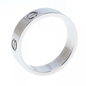 Pre Owned Cartier Love Platinum Band Ring Size 61
