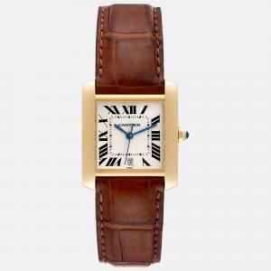 Cartier Tank Francaise Large Yellow Gold Automatic Men's Watch 28 mm