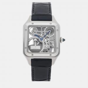 Cartier Skeleton Stainless Steel Santos Automatic Men's Wristwatch 31 mm