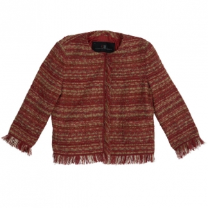 Pre Owned CH Carolina Herrera Collarless Tweed Jacket L